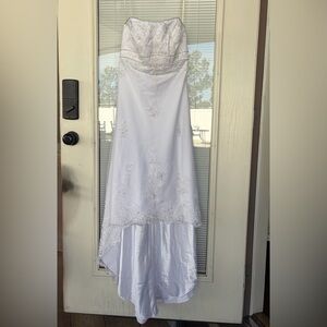 NWT David's Bridal White Strapless High-Low Gown